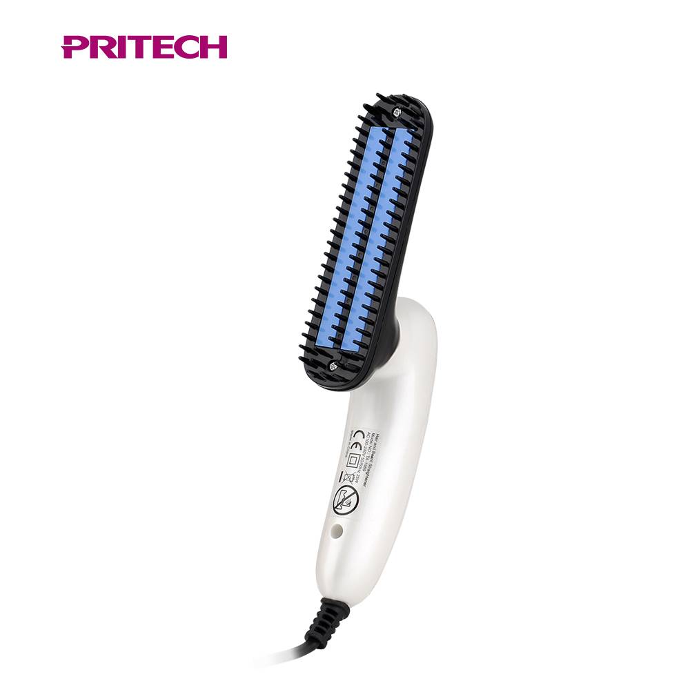 PRITECH Hot Sell Professional Beard Straightener Brush Electric Collapsible Man Hair Straightener Brush