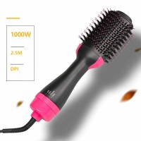 Electric high temperature negative lon hair dryer brush rotating straightening brush curl hair dryer